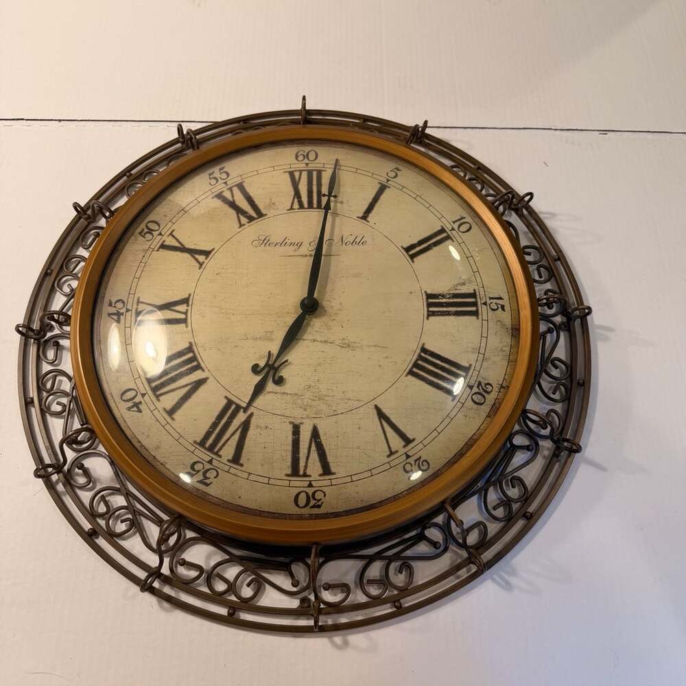 Sterling & Noble Decorative Scroll Wall Clock Size 23.5"